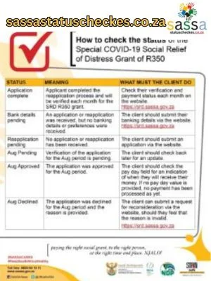 Sassa Status Result Check | Meaning of different 